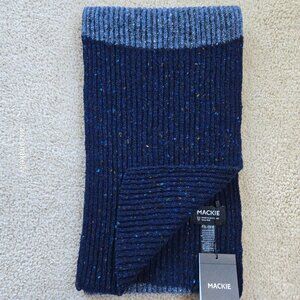 NWT Mackie Wool Scarf Ribbed Flecked Speckled Donegal Scotland
